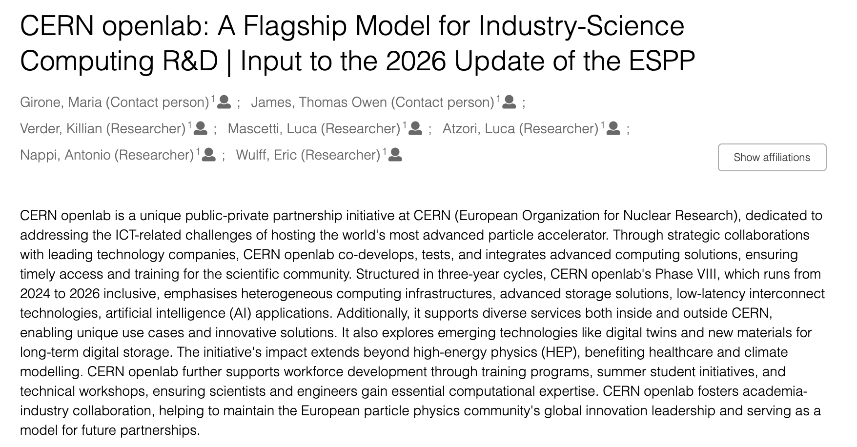 Openlab Cern Cern Openlab